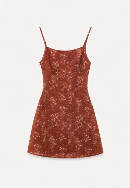 Floral Print Slip Dress with Thin Straps