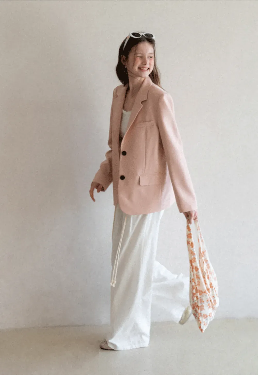 Short Jacket with Notched Collar and Sleeve Buttons