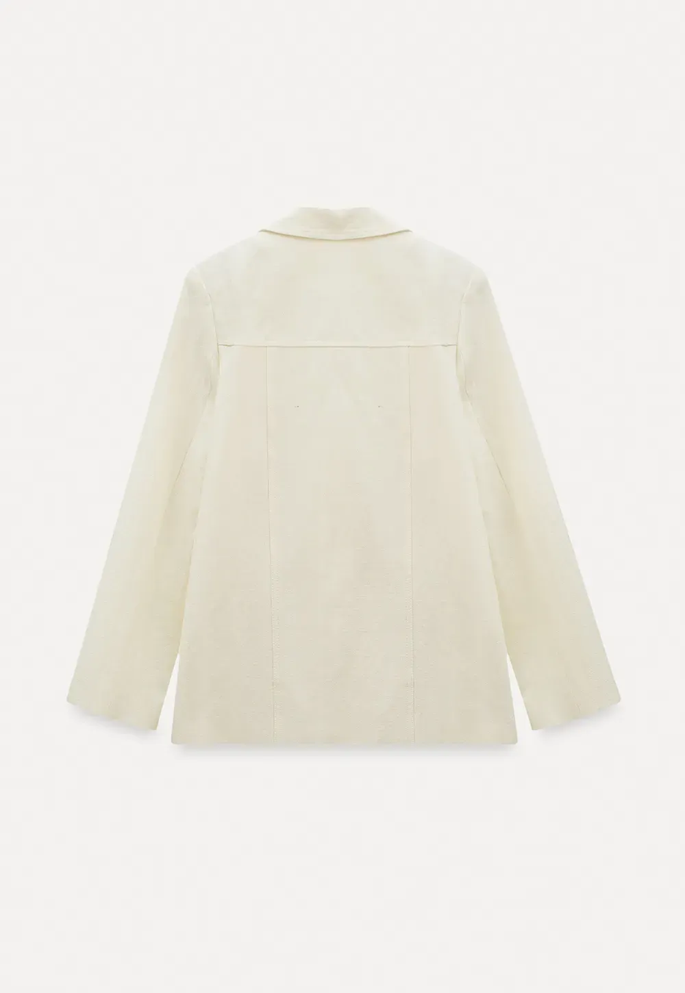 Short jacket with notched lapel and front buttons