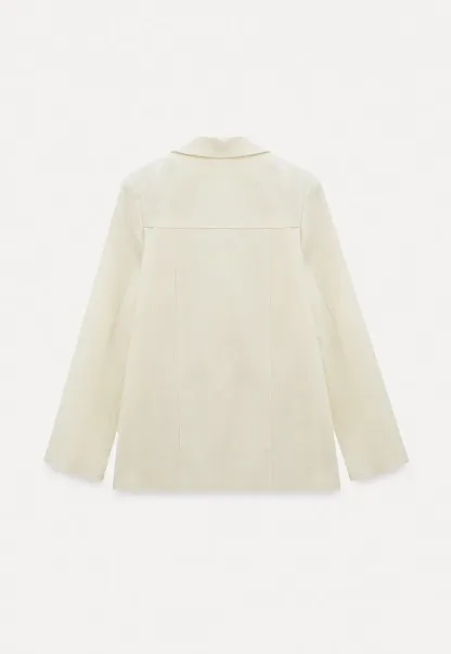 Short jacket with notched lapel and front buttons