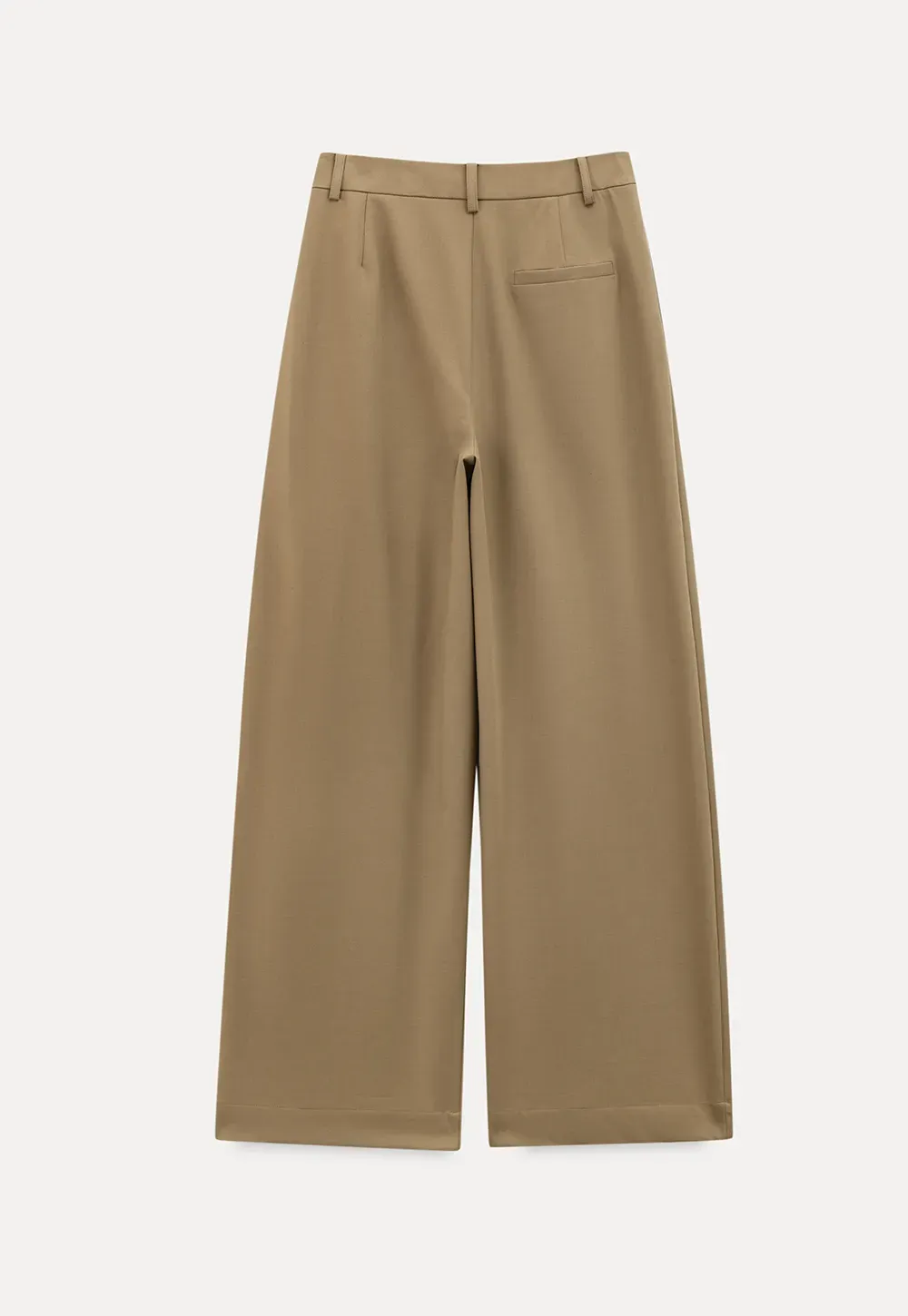 Wide leg pleated casual pants with front pockets