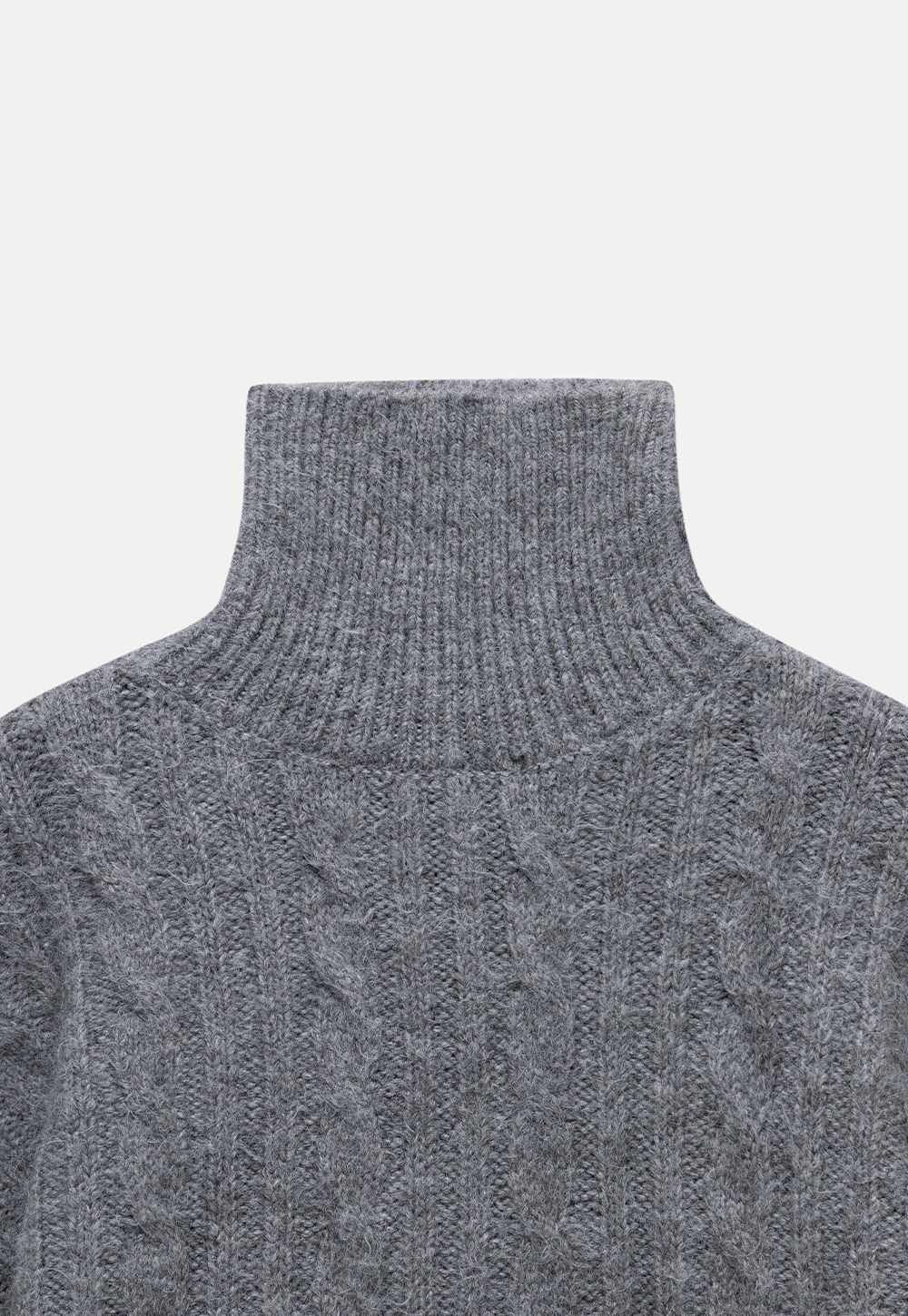 Womens High Neck Cable Knit Sweater