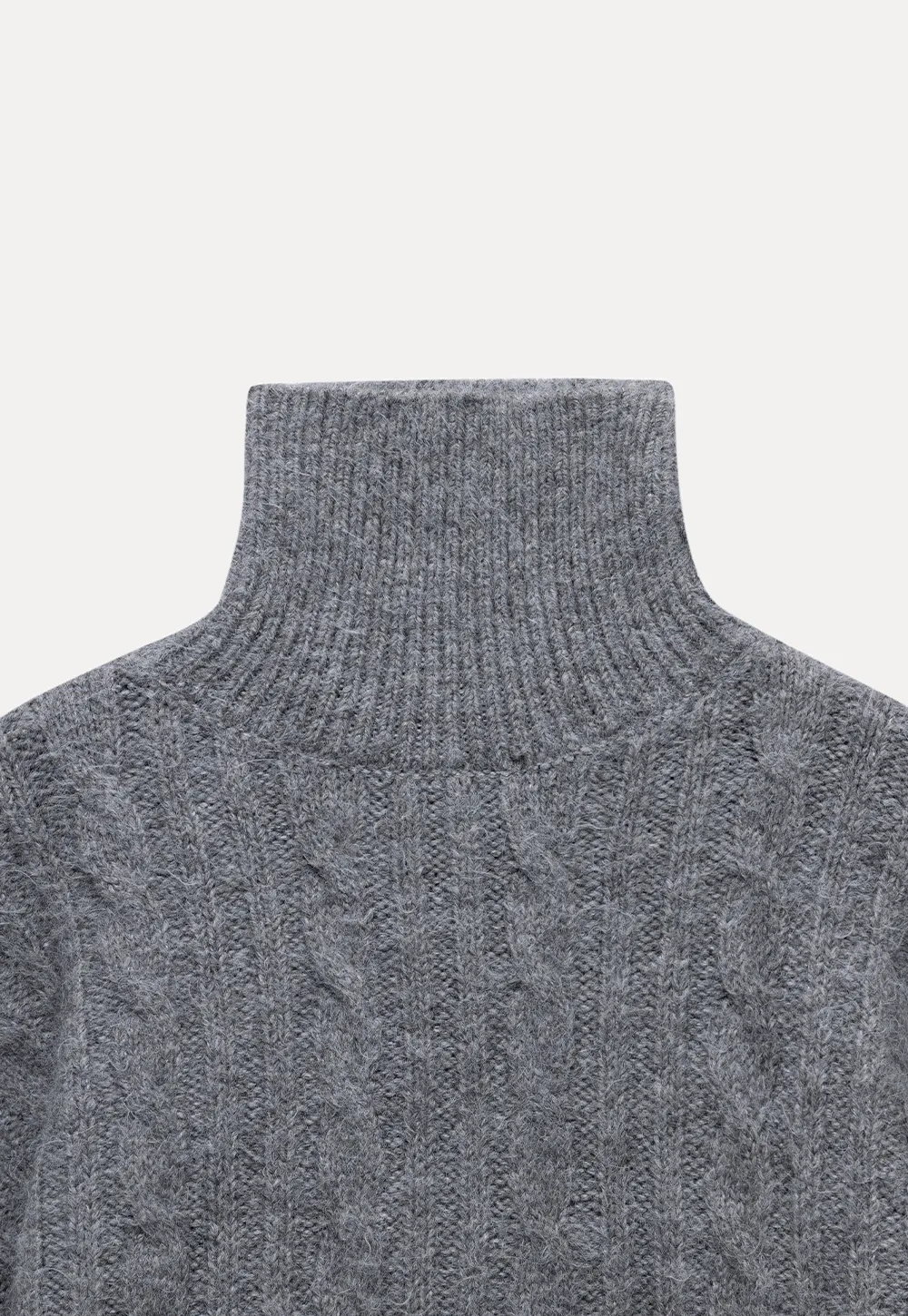 Womens High Neck Cable Knit Sweater