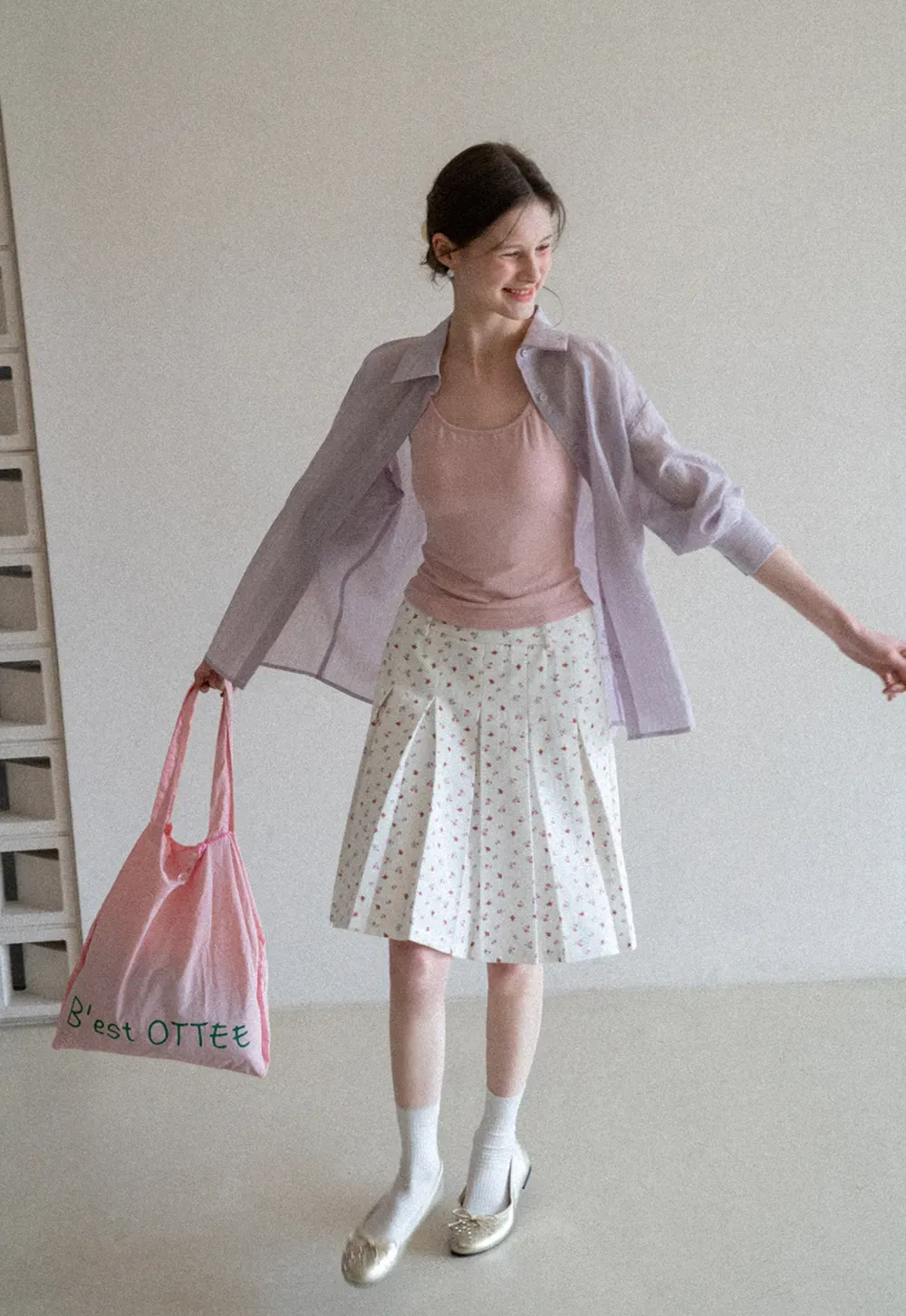 Lightweight Button Up Shirt with V Neck and Long Sleeves