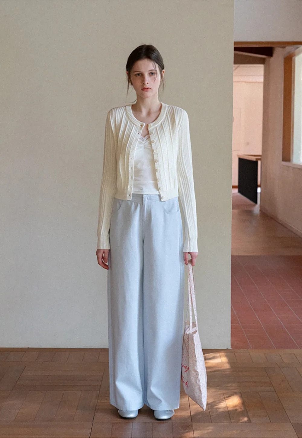 Lace Trimmed V Neck Camisole with Ruched Detail