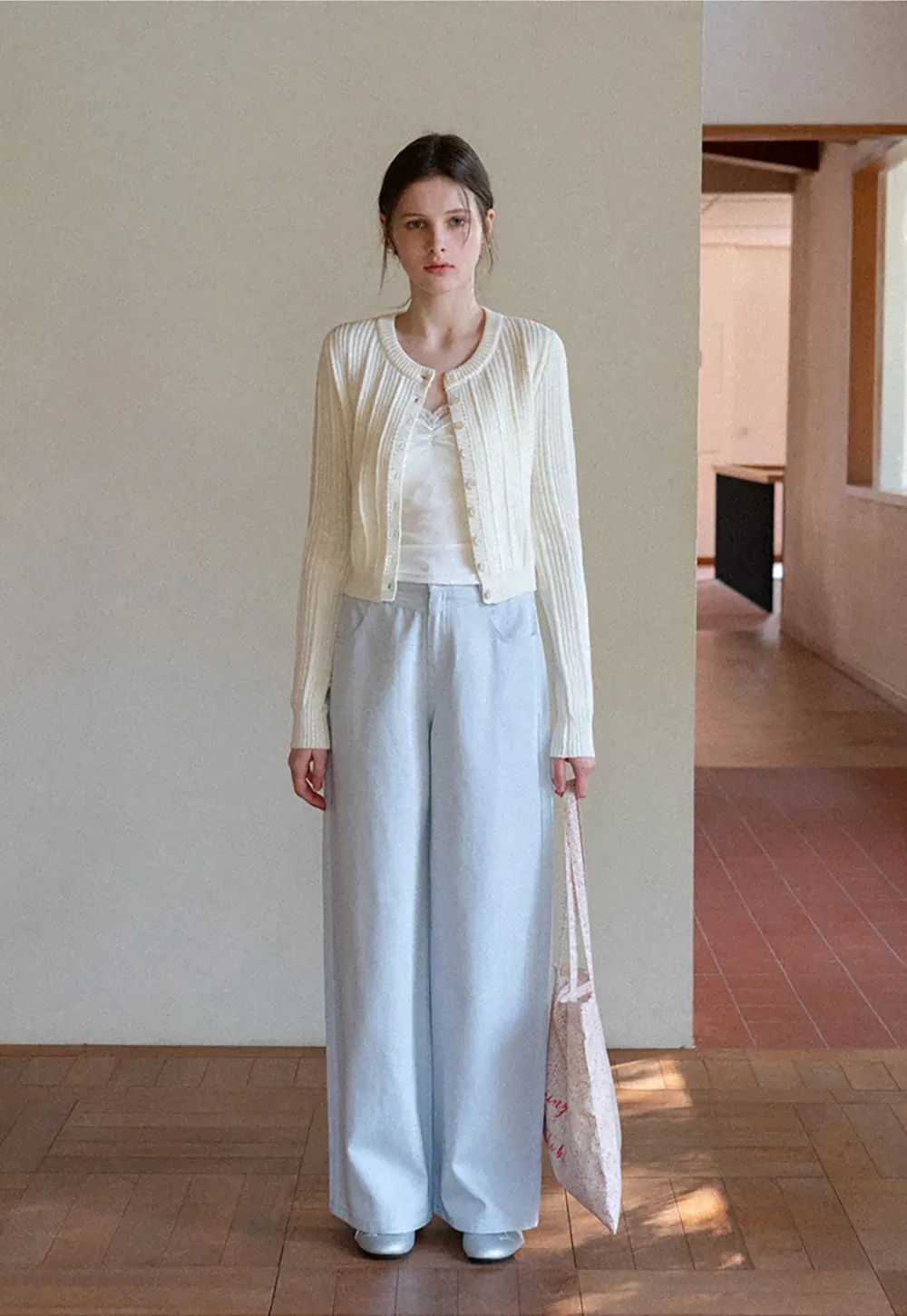 Lace Trimmed V Neck Camisole with Ruched Detail