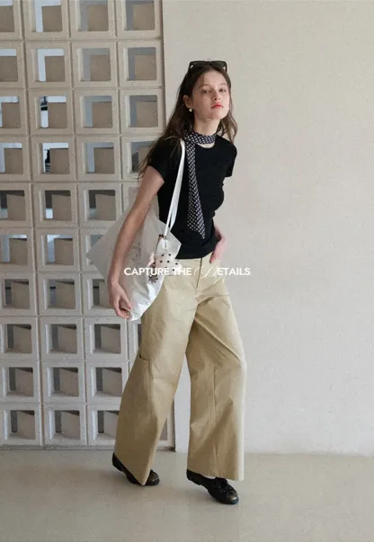 Wide Leg Casual Pants with Front Pockets