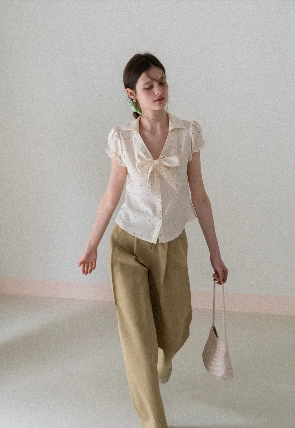 Wide Leg Pleated Casual Pants