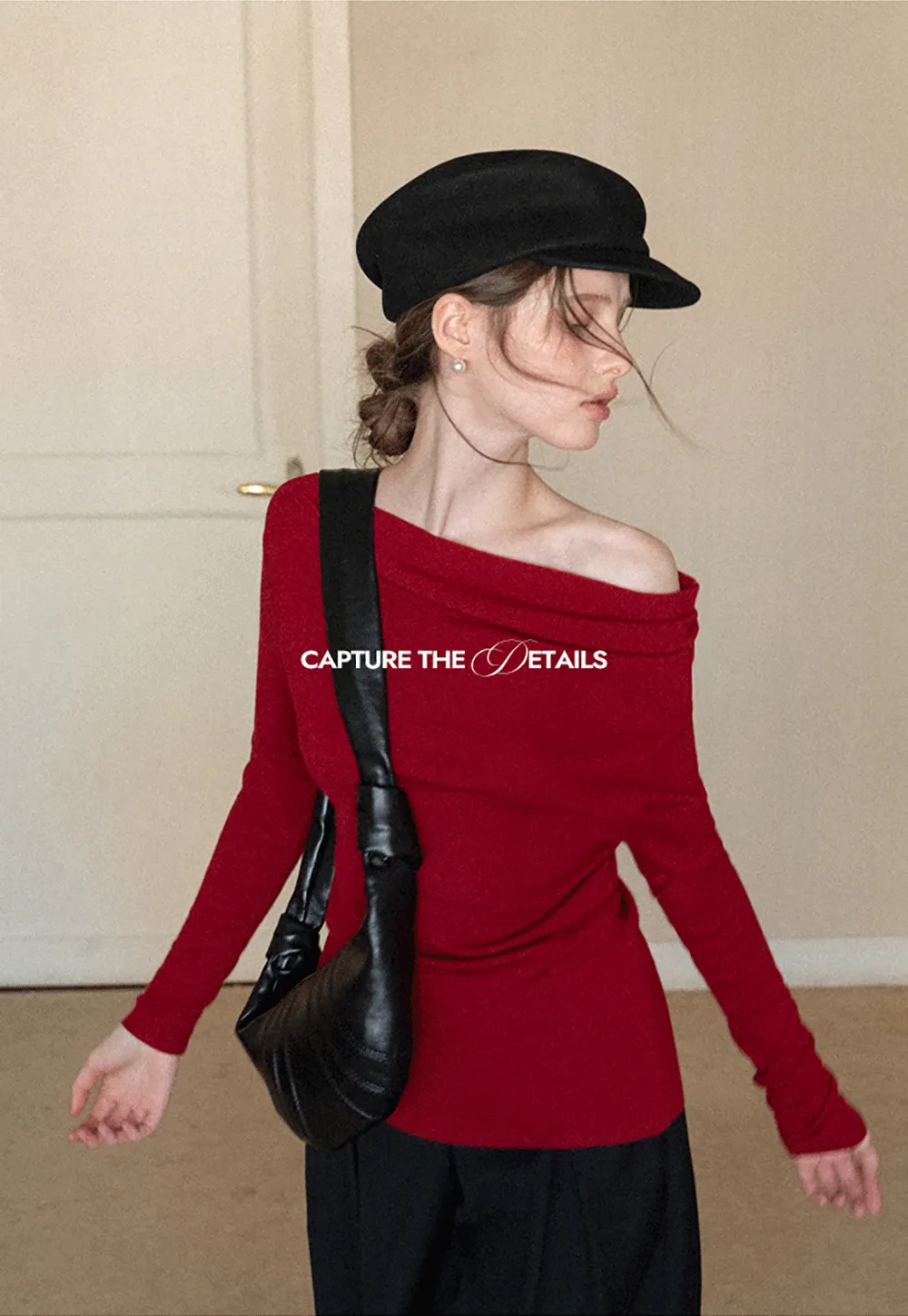 Elegant Off Shoulder Knit Top with Asymmetrical Design