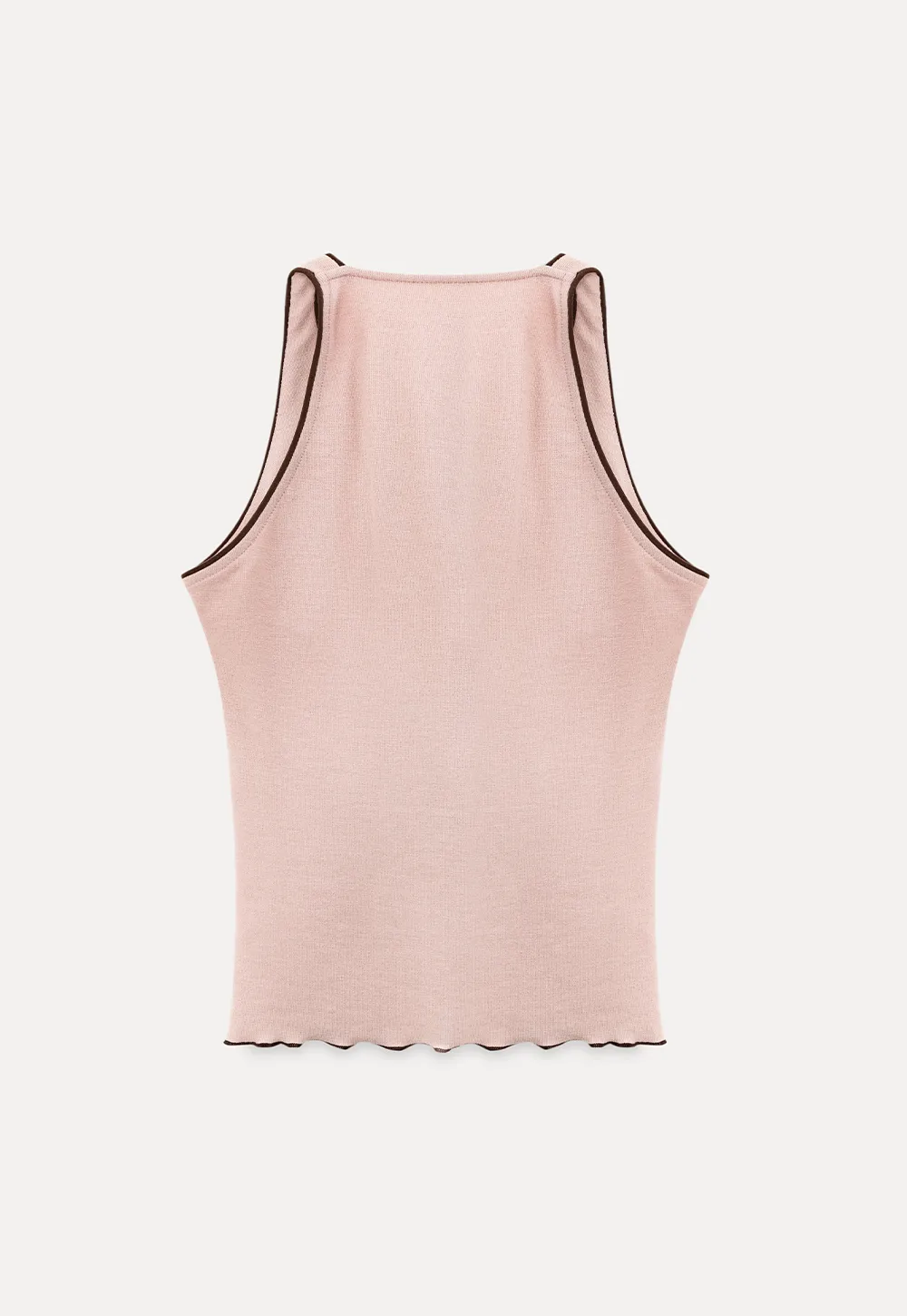 Halter neck tank top with thin straps and bow detail