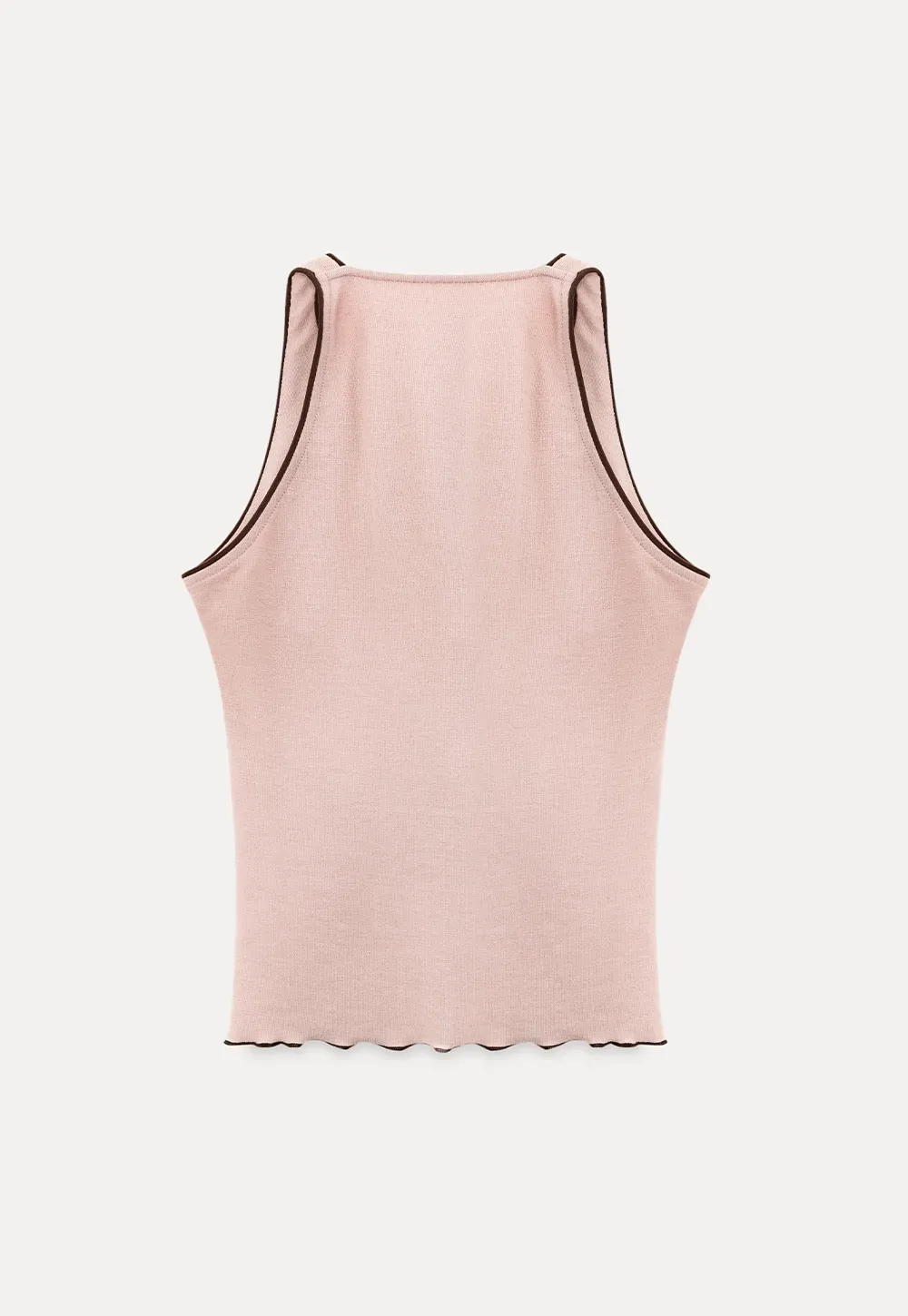 Halter neck tank top with thin straps and bow detail