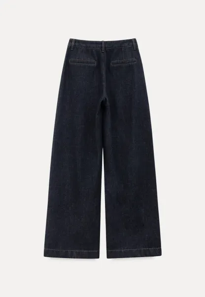 Dark Denim Wide-Leg Pants