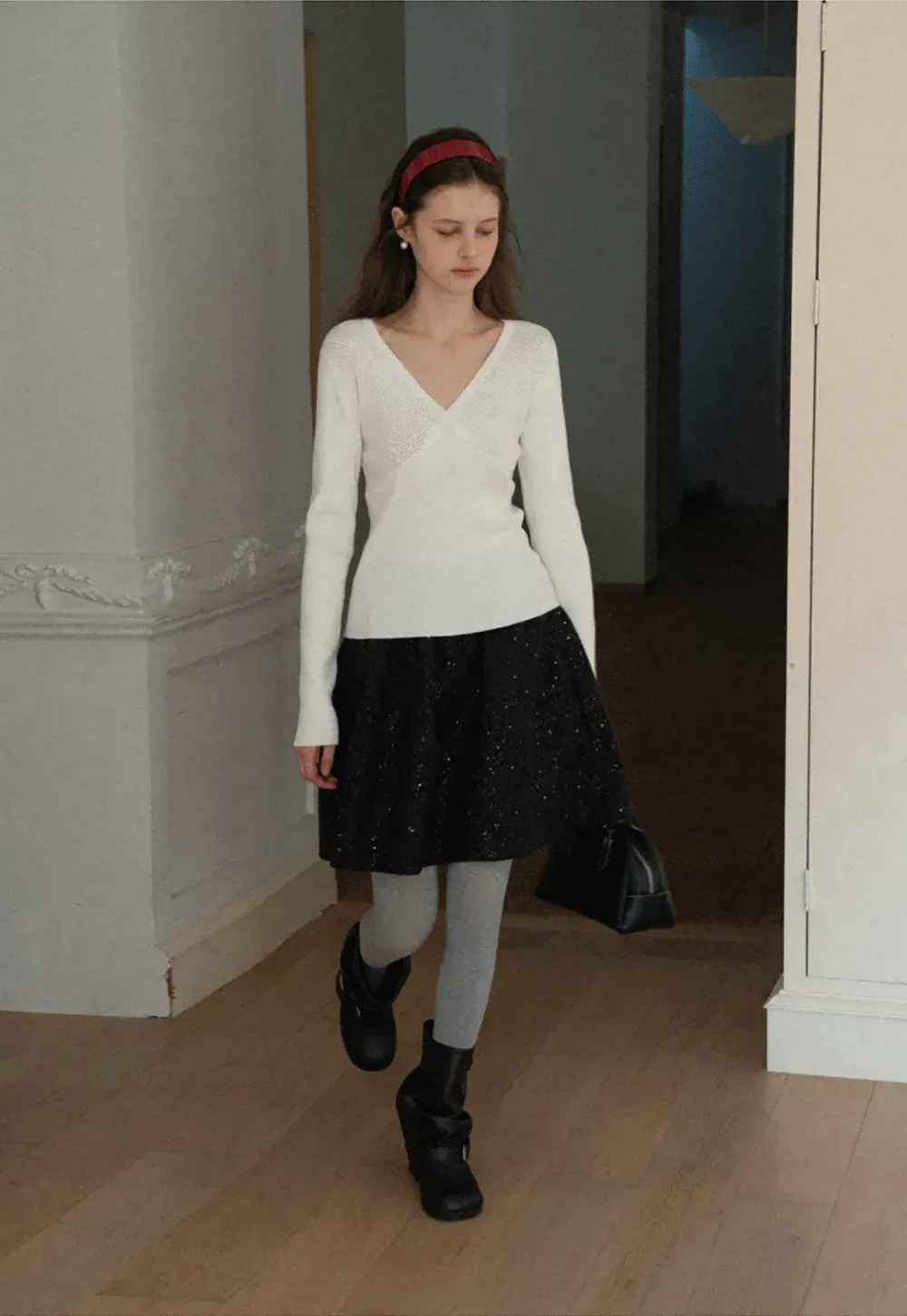 Sparkle Flare Skirt with Elastic Waist