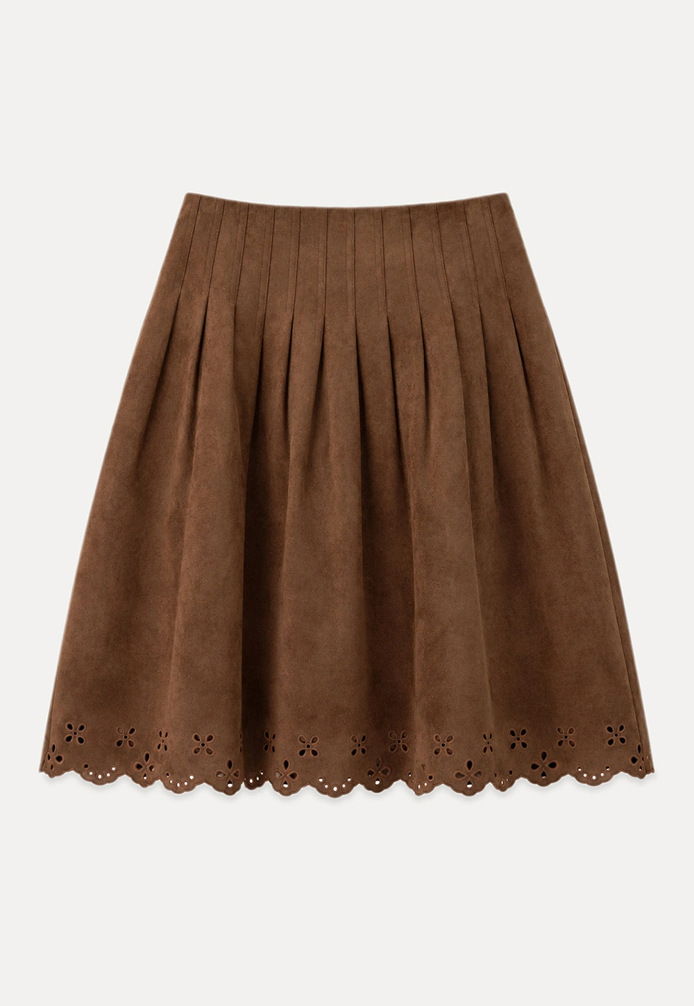 Pleated Skirt with Laser Cut Floral Hem