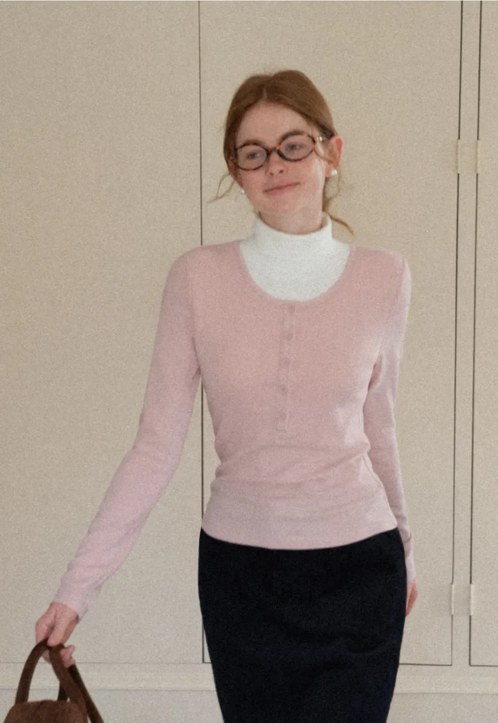 Stylish Gray Long-Sleeve Turtleneck Top