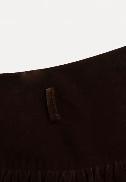 Women Velvet Bubble Hem Mini Skirt High Waist