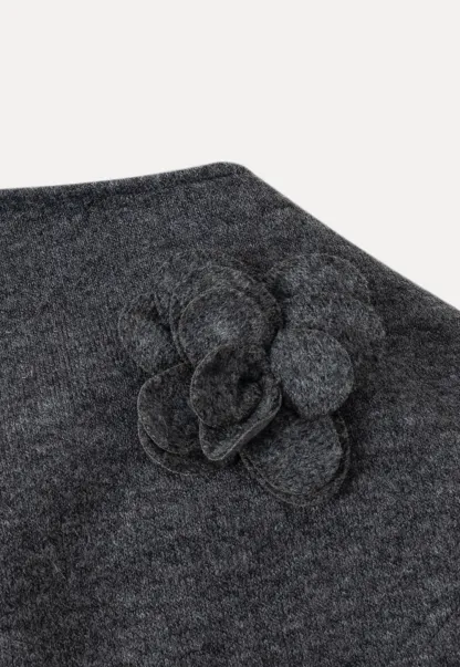 Black Long Sleeve Dress with Grey Cardigan Set