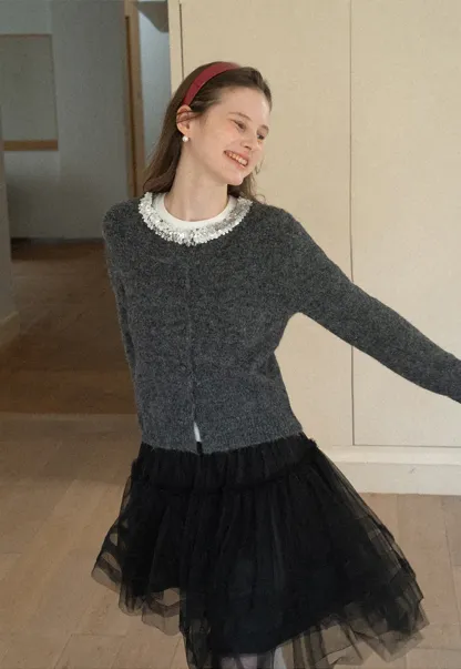 fluffy layered tulle skirt with elastic waistband