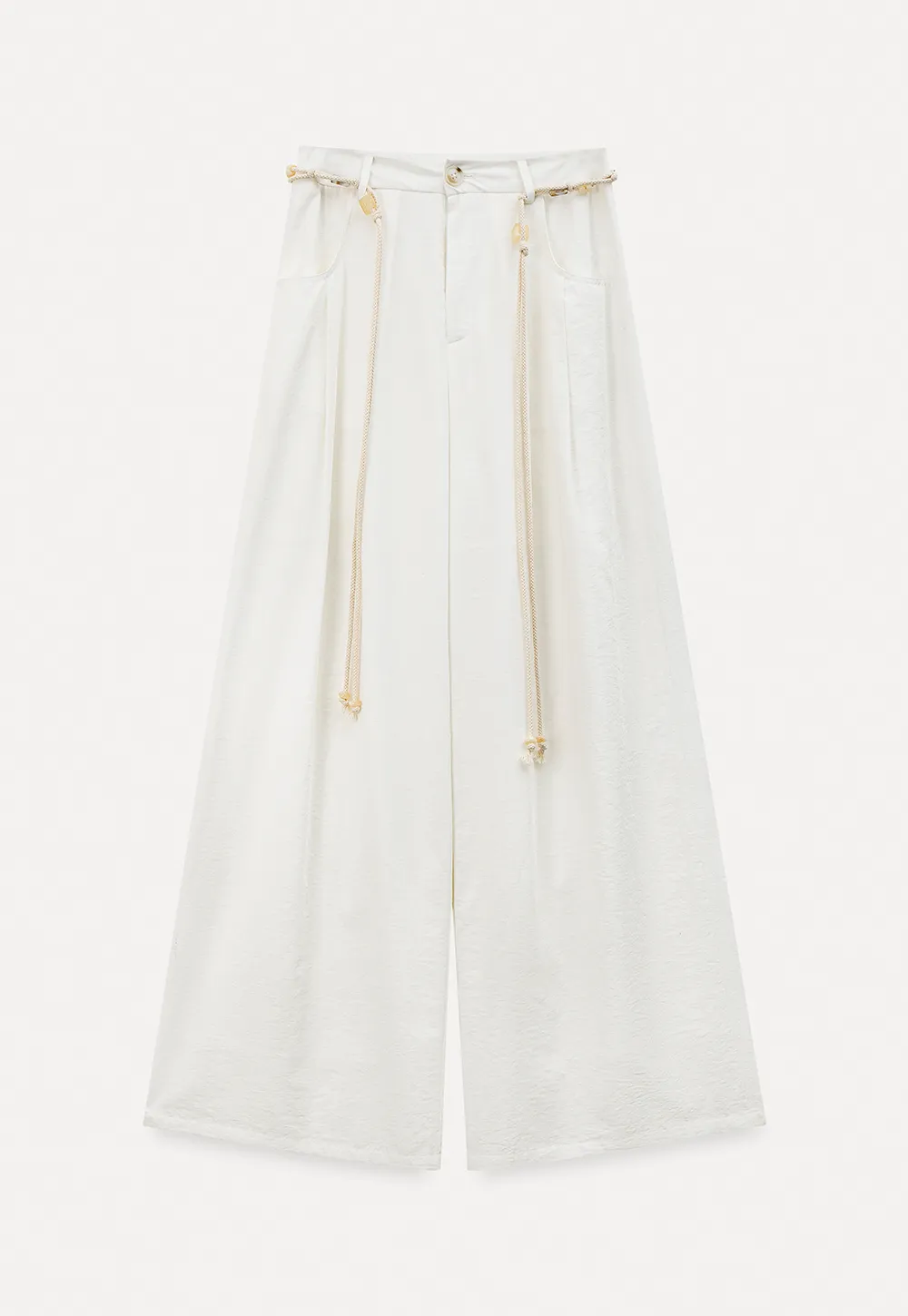 Casual Pants with Wide Legs and Pleats