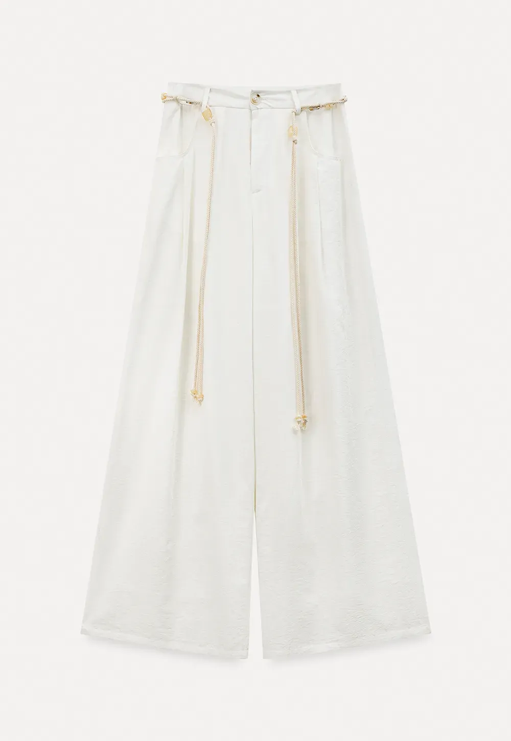 Casual Pants with Wide Legs and Pleats