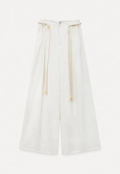 Casual Pants with Wide Legs and Pleats