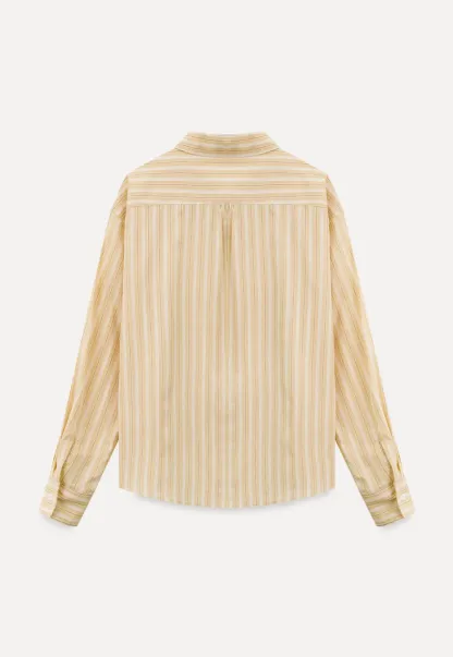 Striped Oversized Shirt with Button Detailing