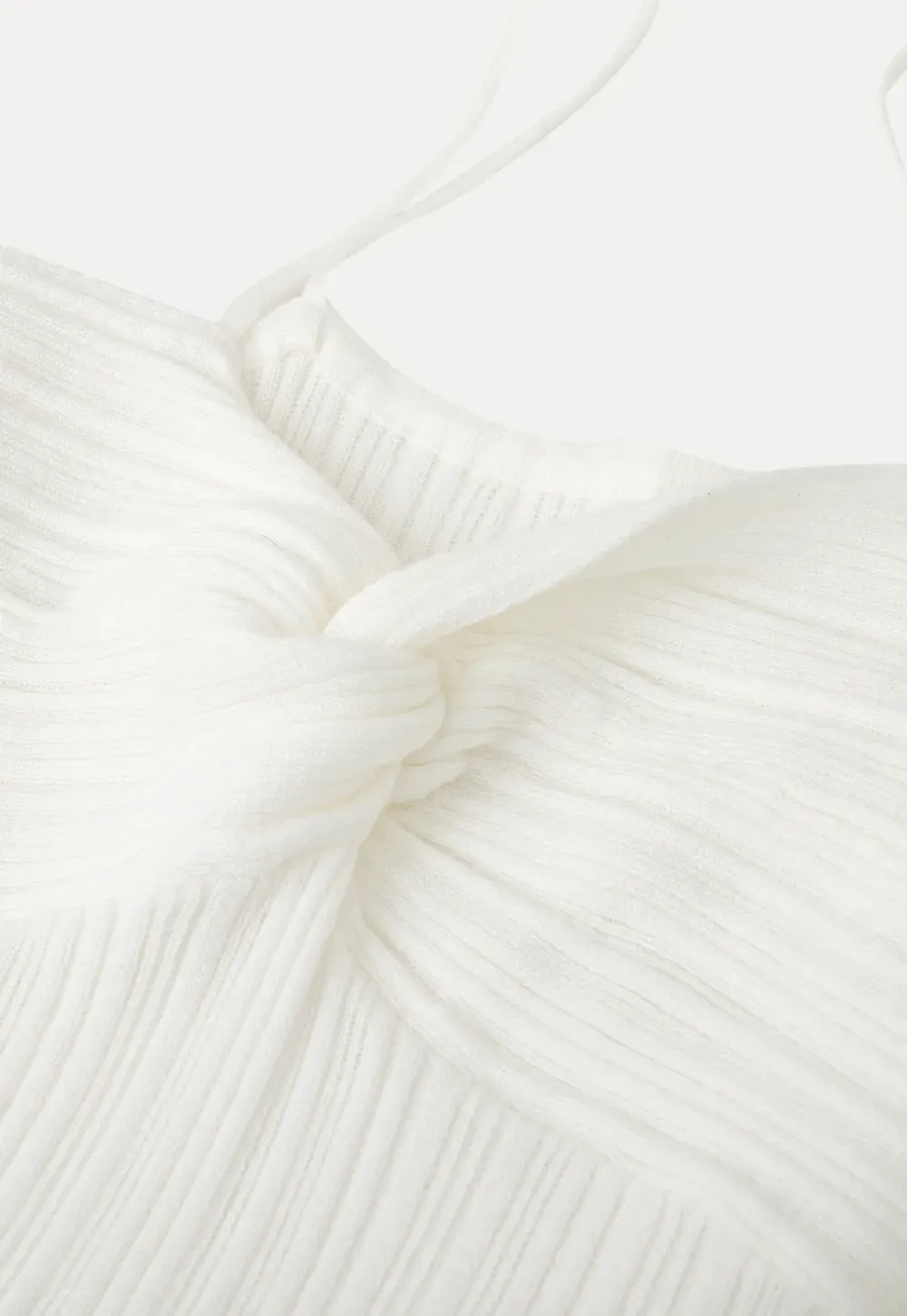 Ribbed knit sweater with V neckline and long sleeves