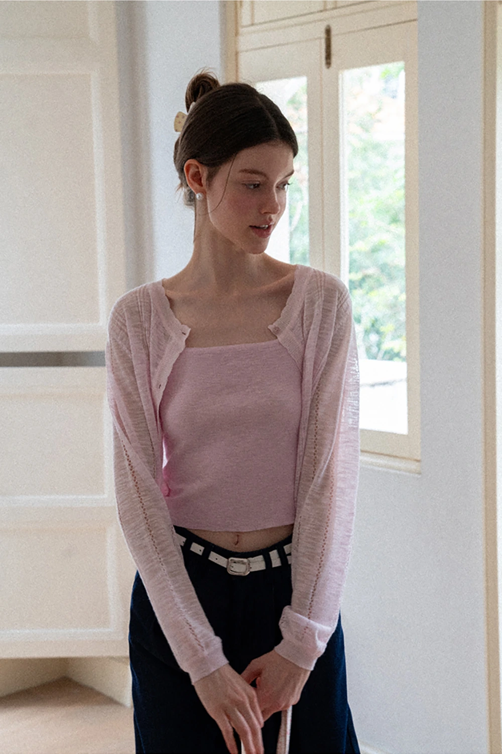Woolen knit sweater and tank top