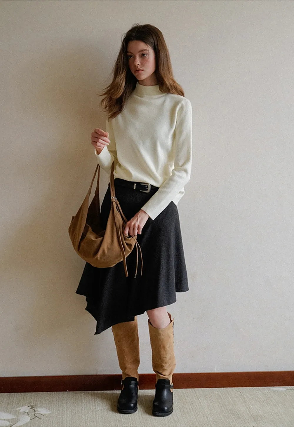 Women Soft Knit Turtleneck Sweater