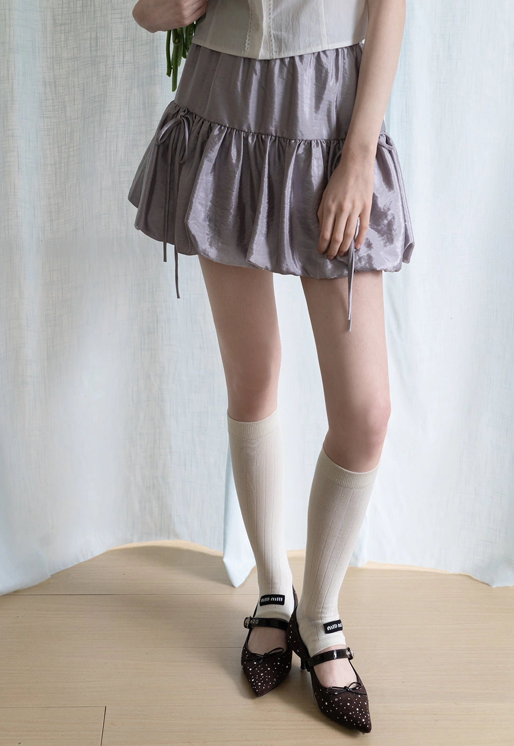 Tiered Bubble Mini Skirt