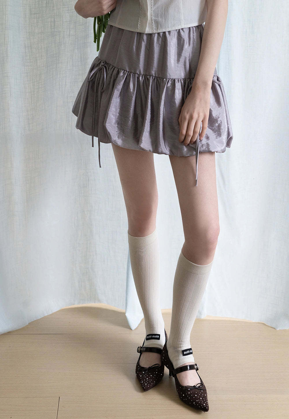 Tiered Bubble Mini Skirt