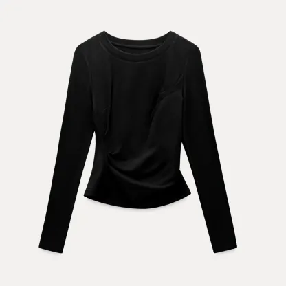 Womens Slim Fit White Long Sleeve Top