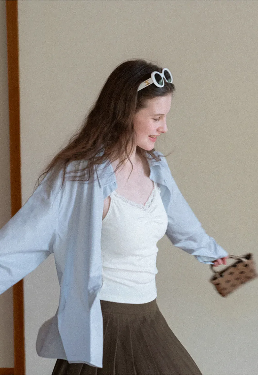 Classic button down shirt with rolled sleeves