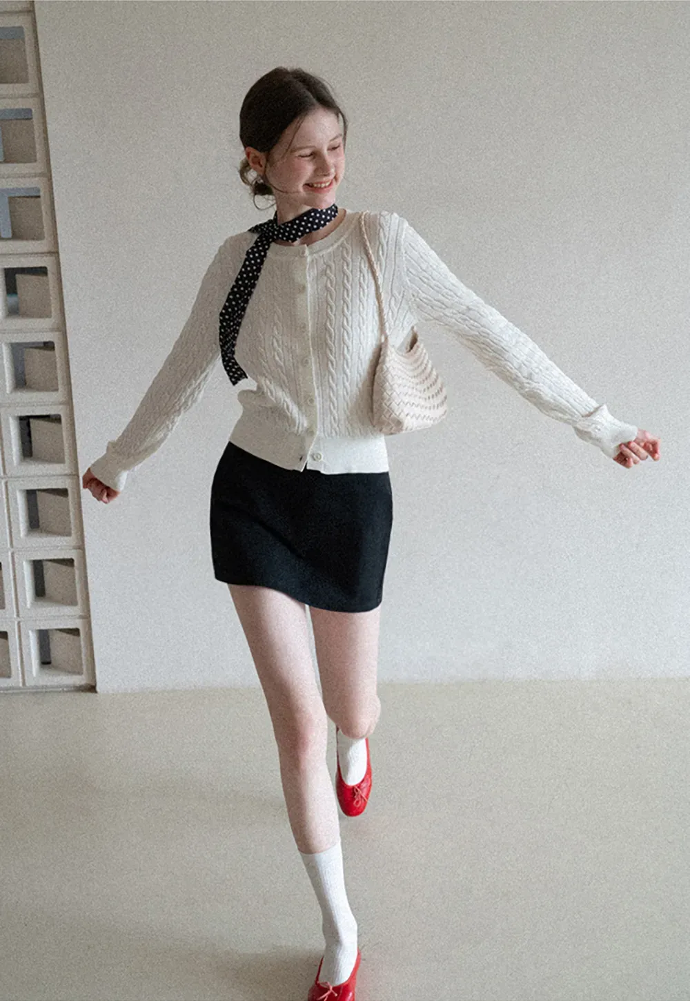 A-line mini skirt with clean lines and simple design