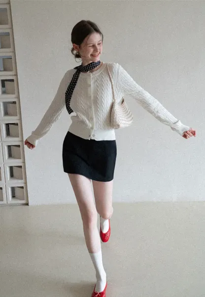 A-line mini skirt with clean lines and simple design