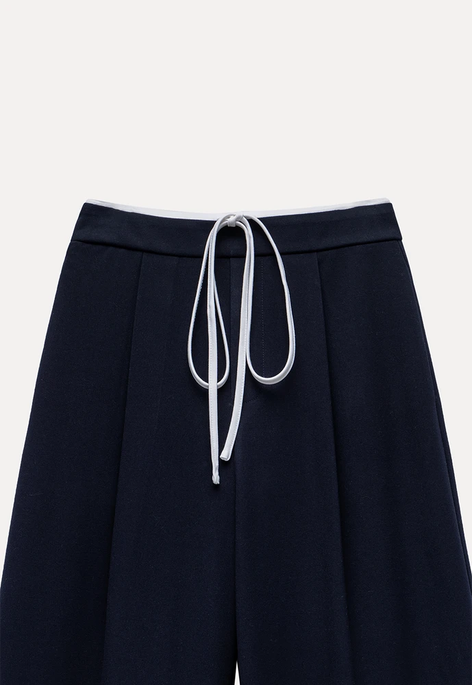 Drawstring Wide-Leg Pants