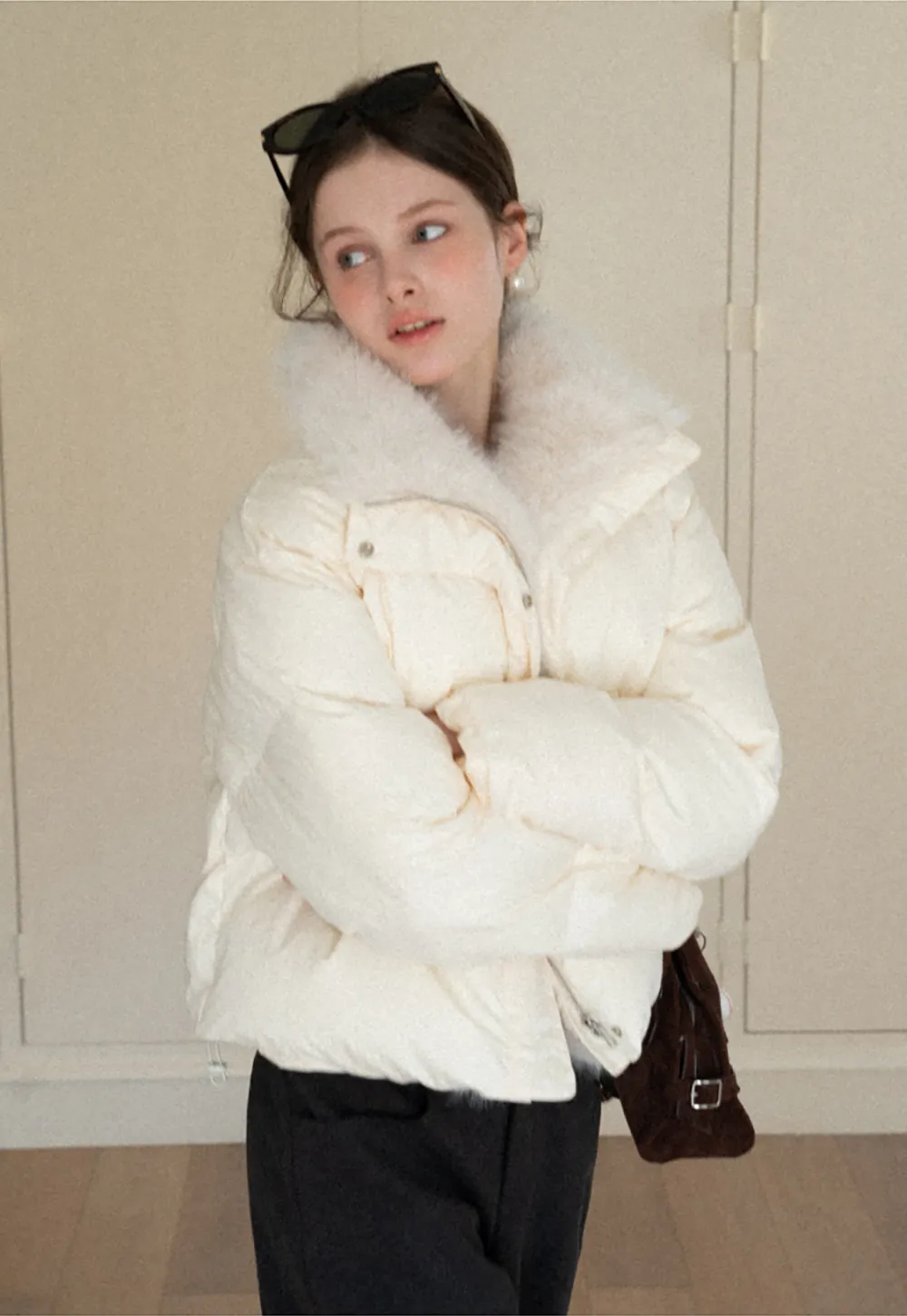 Fur Collar Puffy Short Jacket