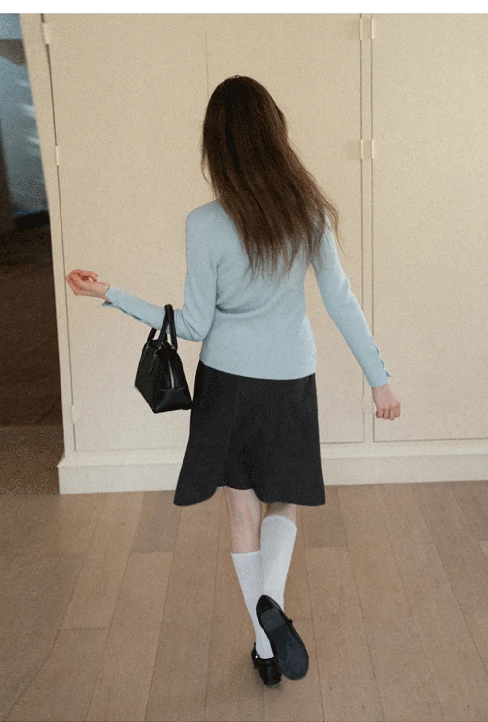 Pleated A Line Skirt with Belt Detail