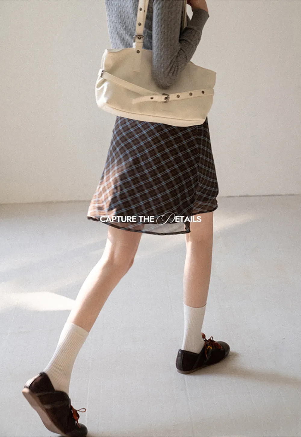 Plaid Skirt with Flowy Hem Design