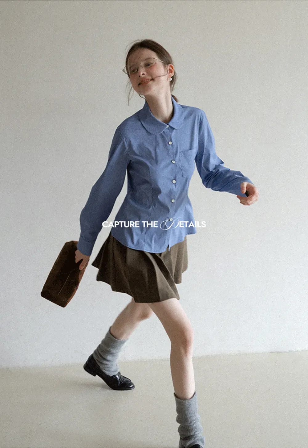 Pleated Mini Skirt with Belt Detail