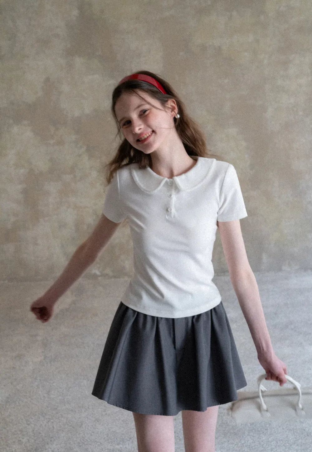 Short Sleeve Collared Button Front T Shirt