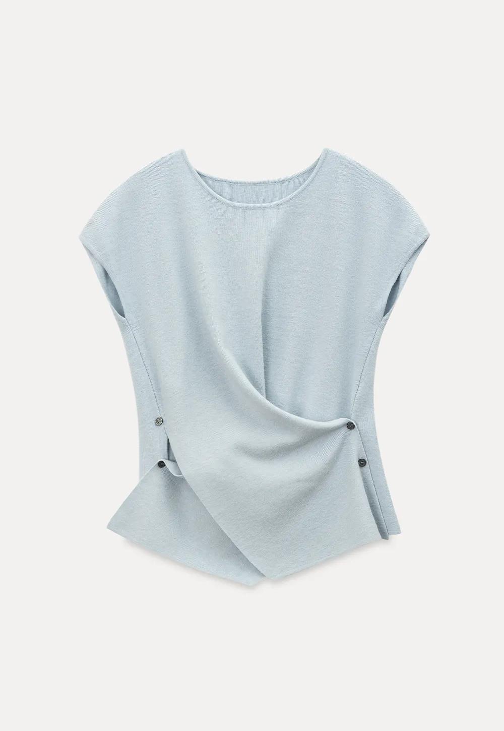 Lightweight Knit Top with Asymmetrical Hem