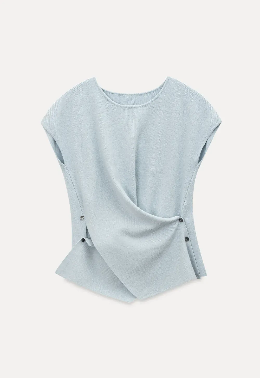 Lightweight Knit Top with Asymmetrical Hem