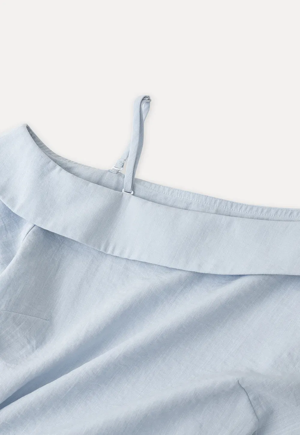 Off Shoulder Shirt with Ruched Sleeve Detail