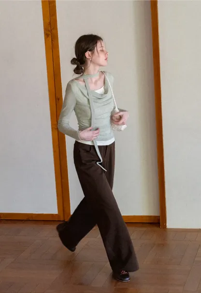 Wide Leg Casual Pants with Front Pockets