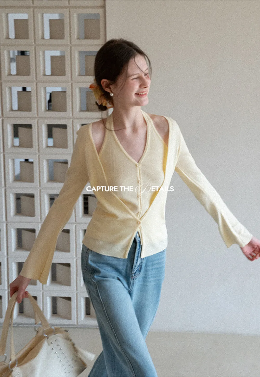 Wide leg high waist denim pants with belt loops