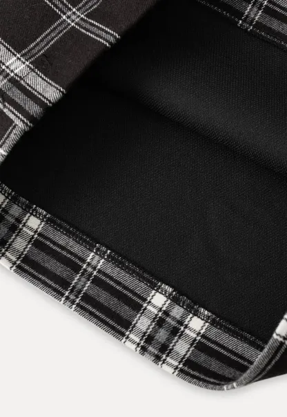 Plaid Wide Leg Pants Culottes Women's Trousers