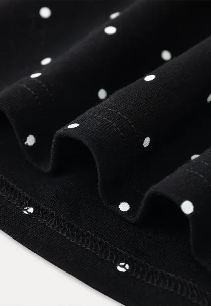 Polka dot short sleeve top with Peter Pan collar