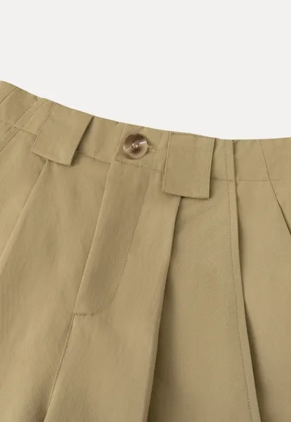 Wide Leg Pleated Casual Pants