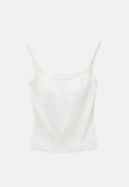 Lace Trimmed Sleeveless Camisole Top